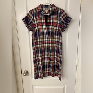 Plaid Short Sleeve Dress